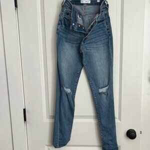 KHAITE Blue Ripped Skinny Jeans